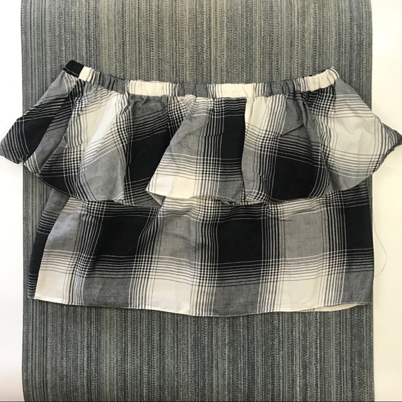 NWOT Topshop monochrome check bsrbot top size 10 - Picture 2 of 8